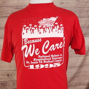 VINTAGE ST LOUIS VA CENTER VETERAN 1995 90s SINGLE STITCH USA MADE TSHIRT SZ XL